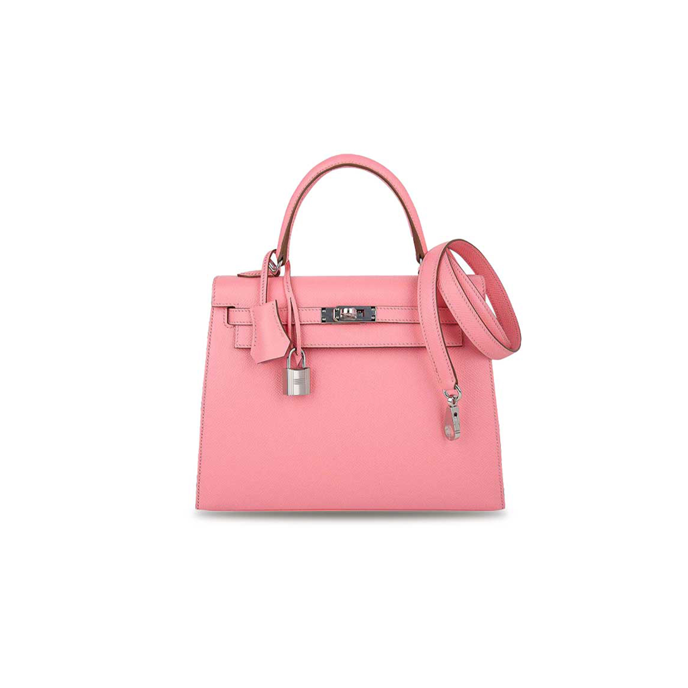 HERMÈS MASTER KELLY SELLIER 25 BAG PINK ROSE CONFETTI PALLADIUM HARDWARE EPSOM (25*17*7cm) 